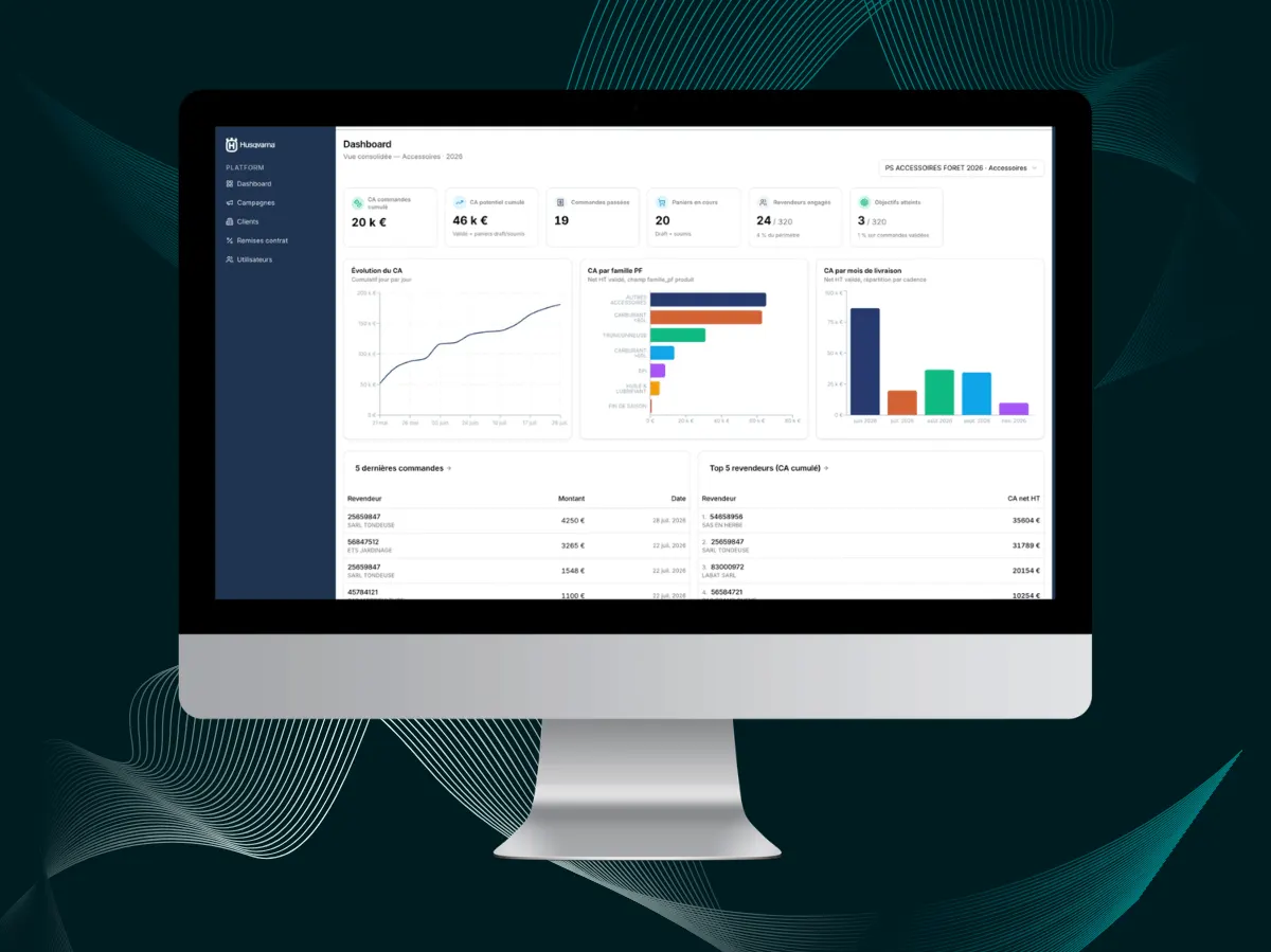 Plateforme métier pour centraliser les commandes présaison